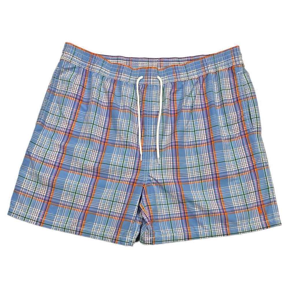 Polo Ralph Lauren XXL Plaid Swim Shorts Trunks Lined Summer Pool Vacation